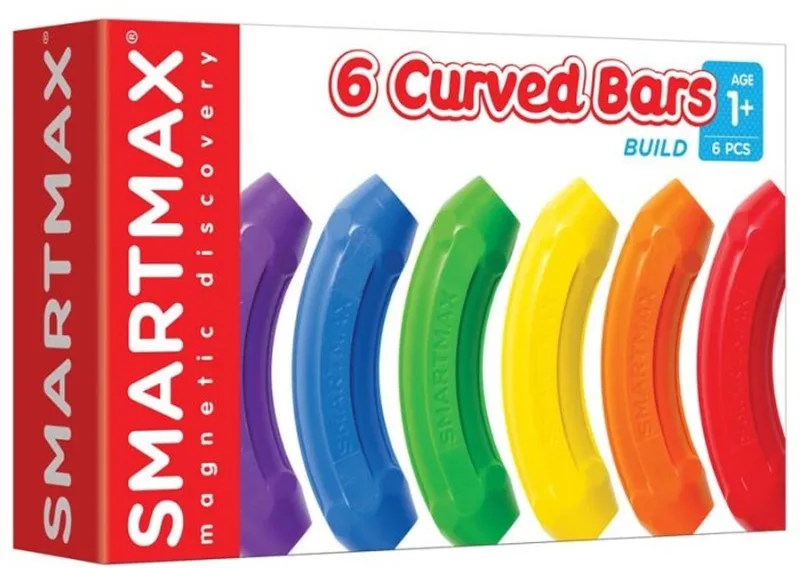 Xtension Set - 6 Gekromde Magnetische Staven - Uitbreidingsset voor Constructiespeelgoed - Educatief Speelgoed - Vanaf 1 Jaar by SmartMax in Red – product photo