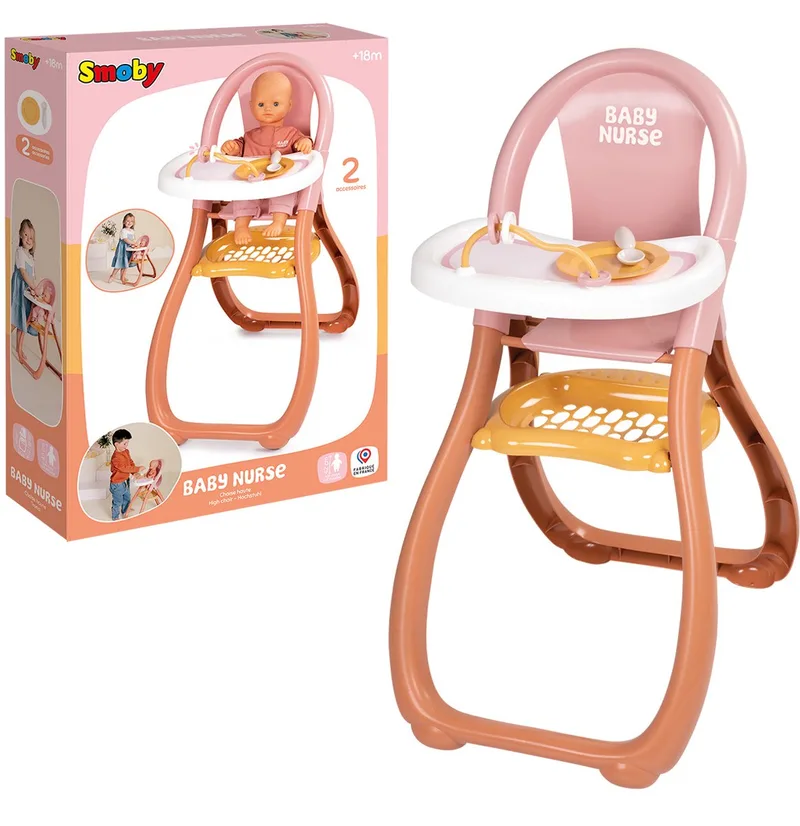 Baby nurse - poppenmeubel - kinderstoel voor poppen tot 42cm - accessoires inbegrepen van Smoby in Meerkleurig – productfoto