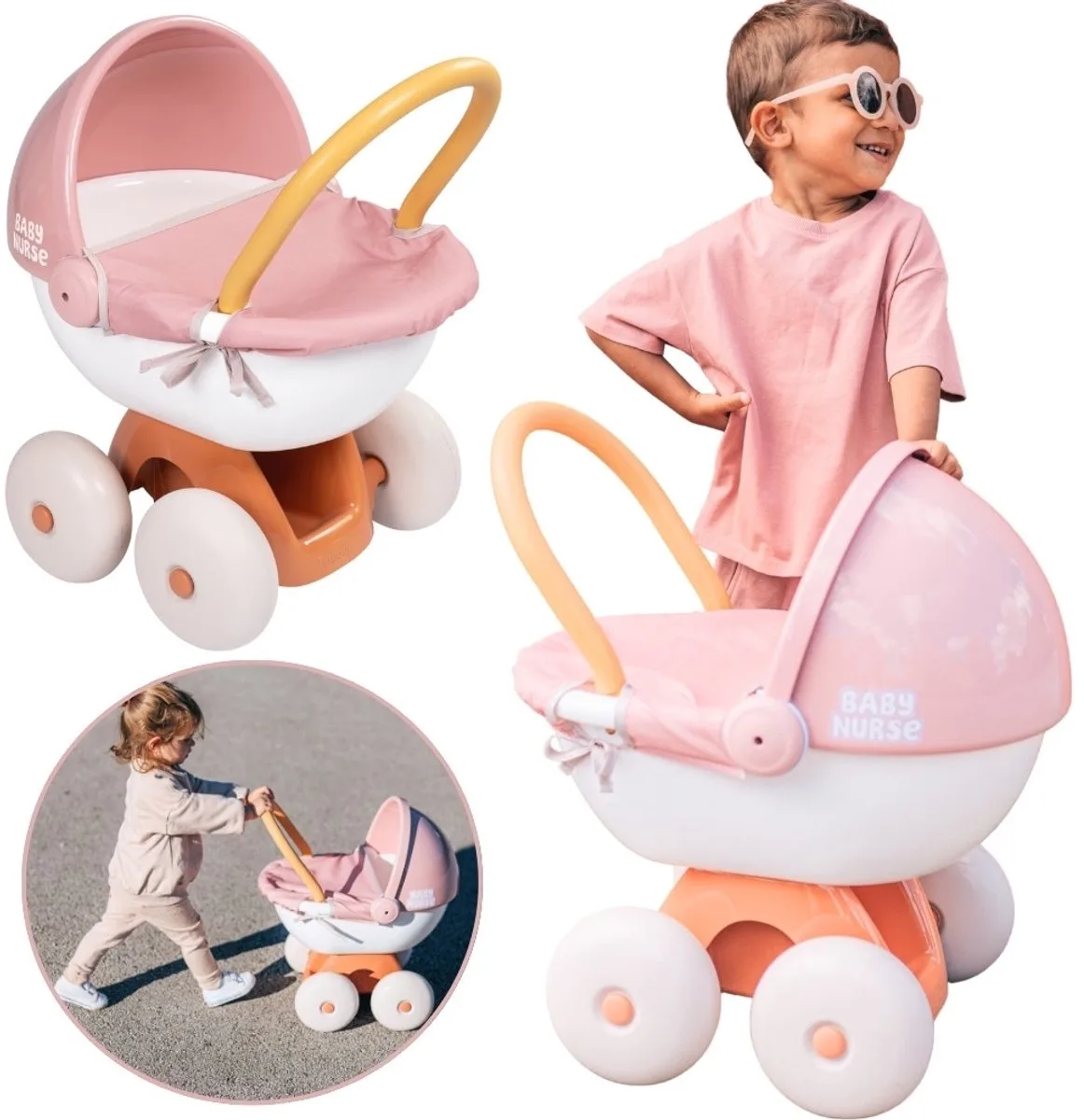 Baby nurse - Poppenwagen - Knuffelwagen - voor poppen tot 42 cm von Smoby in Mehrfarbig – Produktfoto