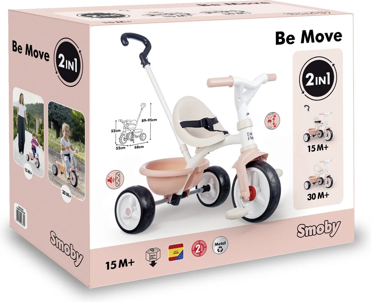 Dreirad Be Move von Smoby in Rosa – Produktfoto