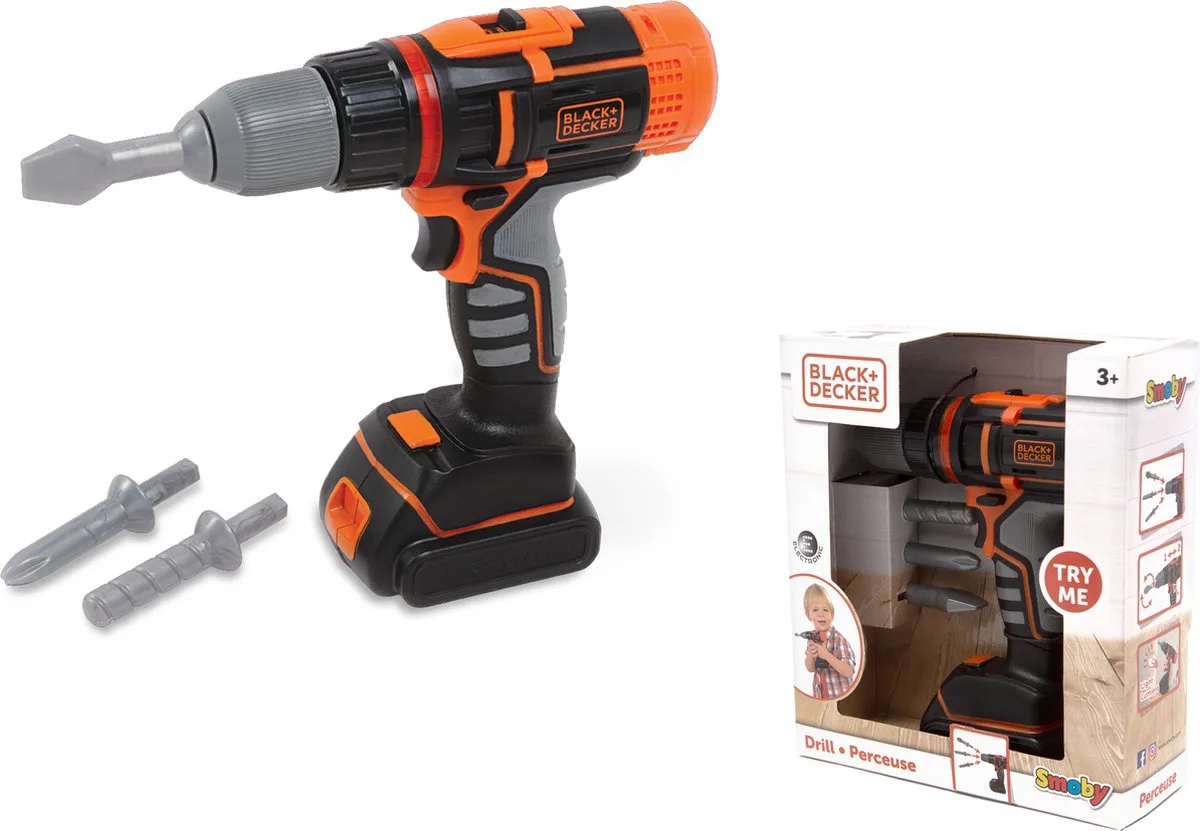 Black & Decker - Boormachine - Speelgoedgereedschap von Smoby in Orange – Produktfoto