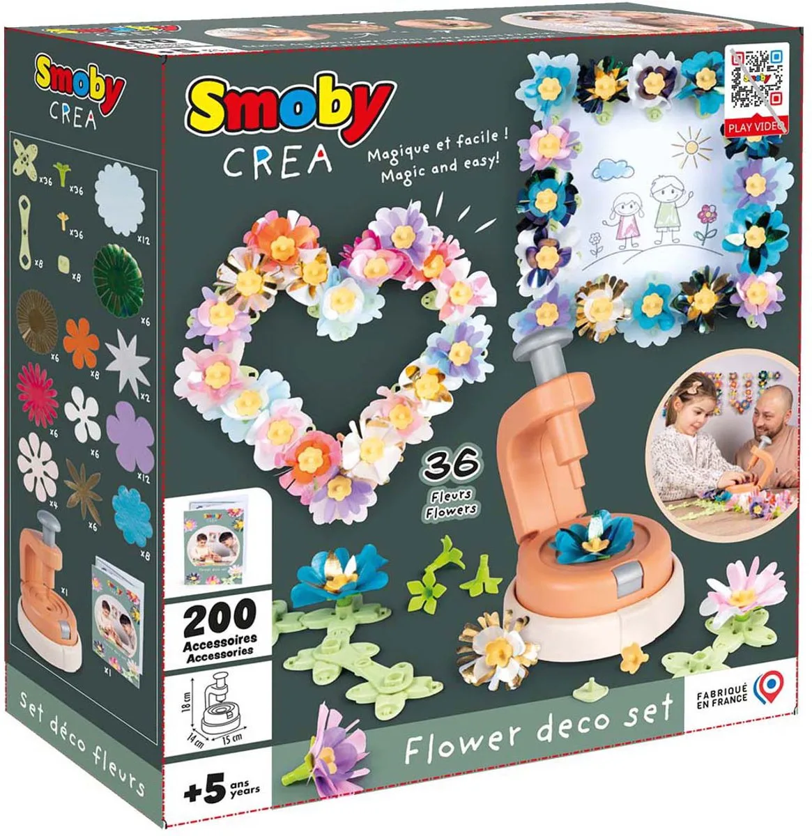 bloemen decoratieset creatief speelgoed 200-delig voor kinderen. de Smoby en Multicolore – photo du produit
