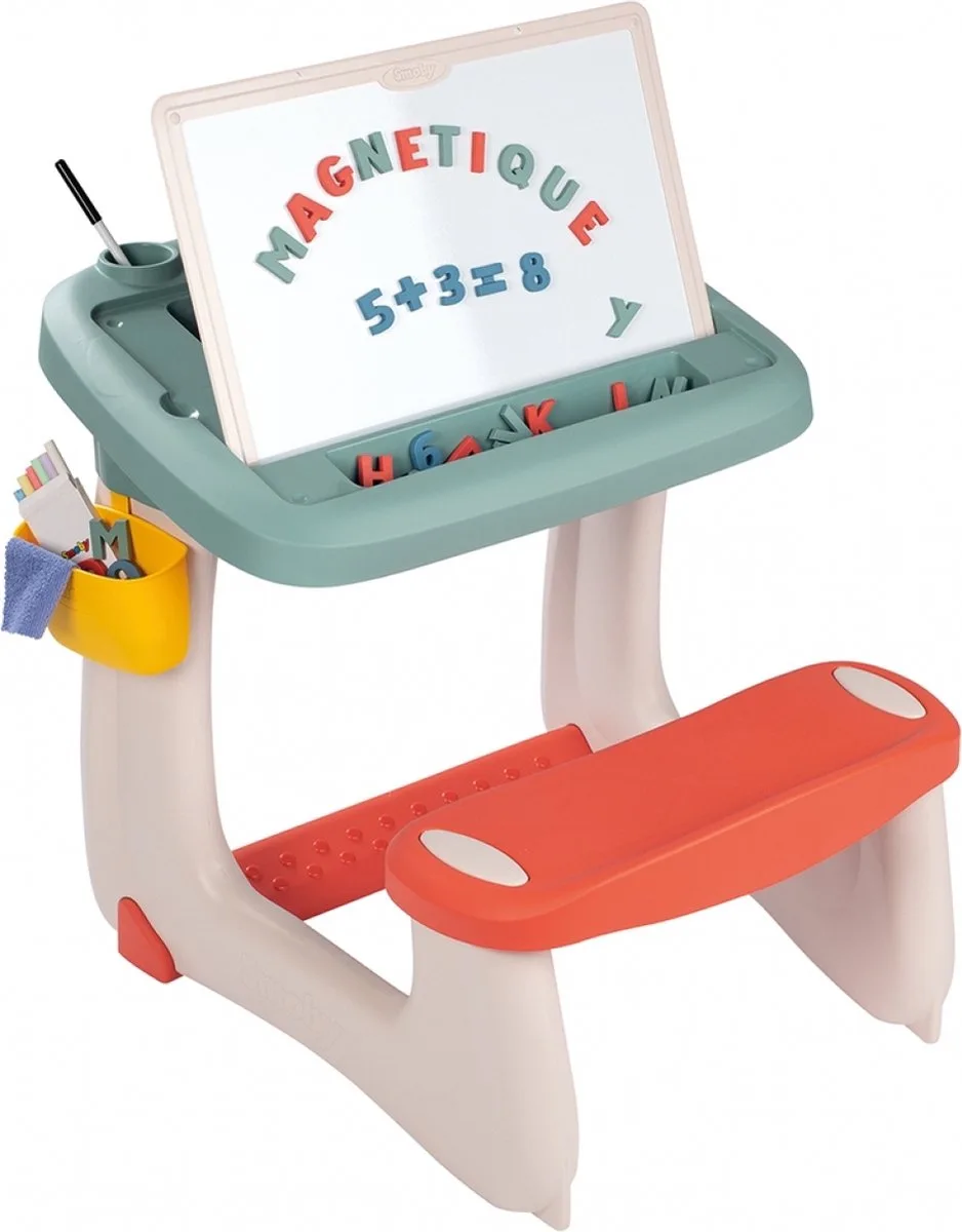 ergonomisch kinderbureau met accessoires - creatief speelgoed 80-delig. von Smoby in Blau, Rot, Weiß, Gelb – Produktfoto
