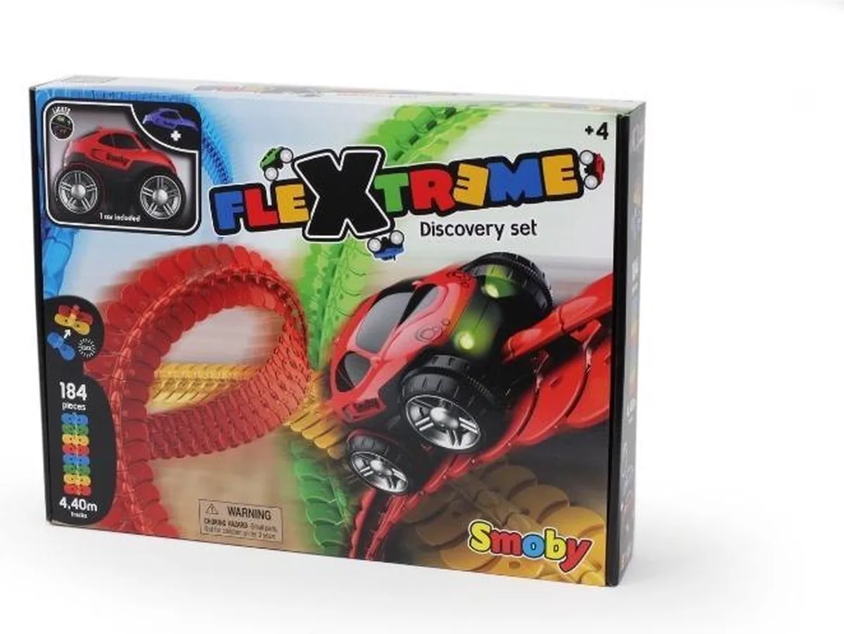 FleXtreme - Discovery set - Racebaan - 184 track - flexibel circuit - 4.4 meter - vanaf 4 jaar från Smoby i Flerfärgad – produktbild