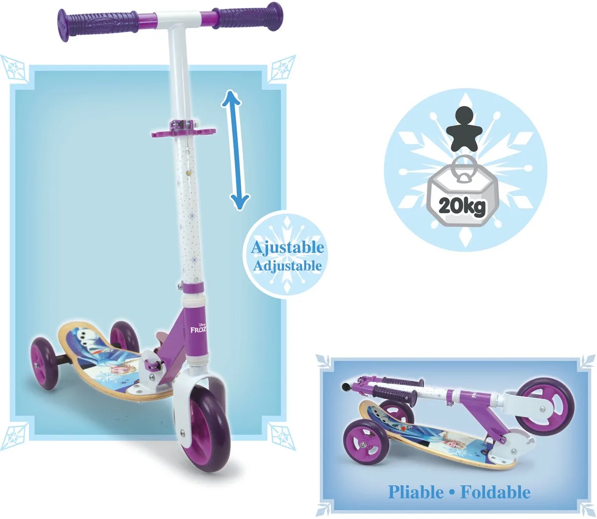 Frozen - Houten Driewieler - Scooter - Disney von Smoby in Lila – Produktfoto