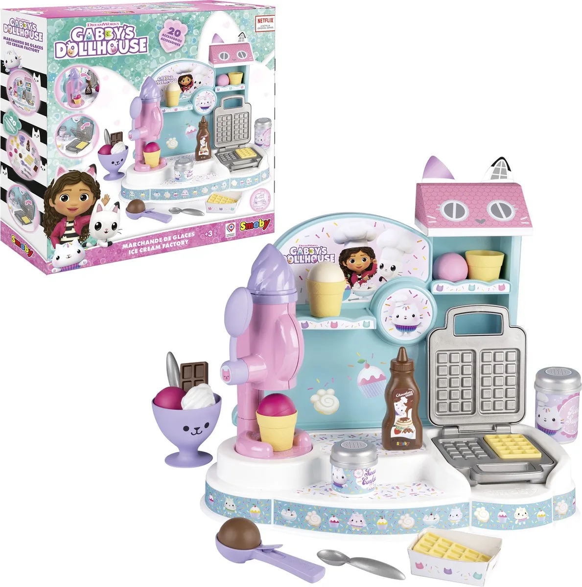 Ijssalon -GabbyÂ´s Dollhouse - Poppenhuis - Roze - Vanaf 3 jaar. de Smoby en Vert – photo du produit