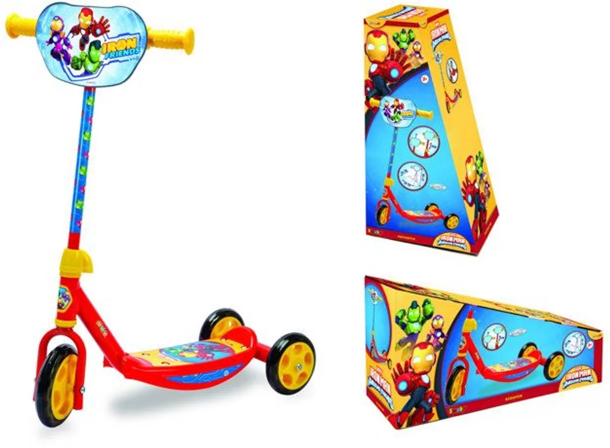 Iron Man Scooter - 3 wielen - Geschikt voor kinderen vanaf 3 jaar van Smoby in Geel – productfoto