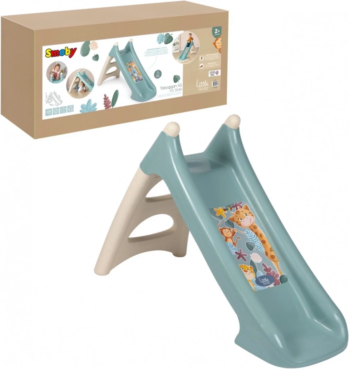 little Smoby - glijbaan XS - Peuter - voor binnen en buiten - met wateraansluiting - vanaf 2 jaar van Smoby in Groen – productfoto