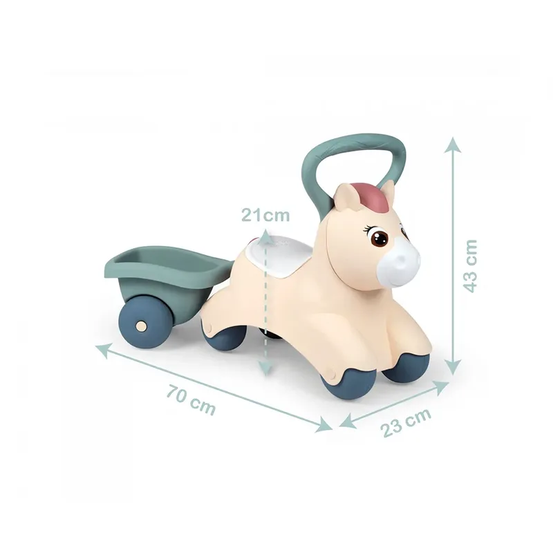 Little Smoby Loopwagen Pony Ride On by Smoby in Green – product photo 3 of 5