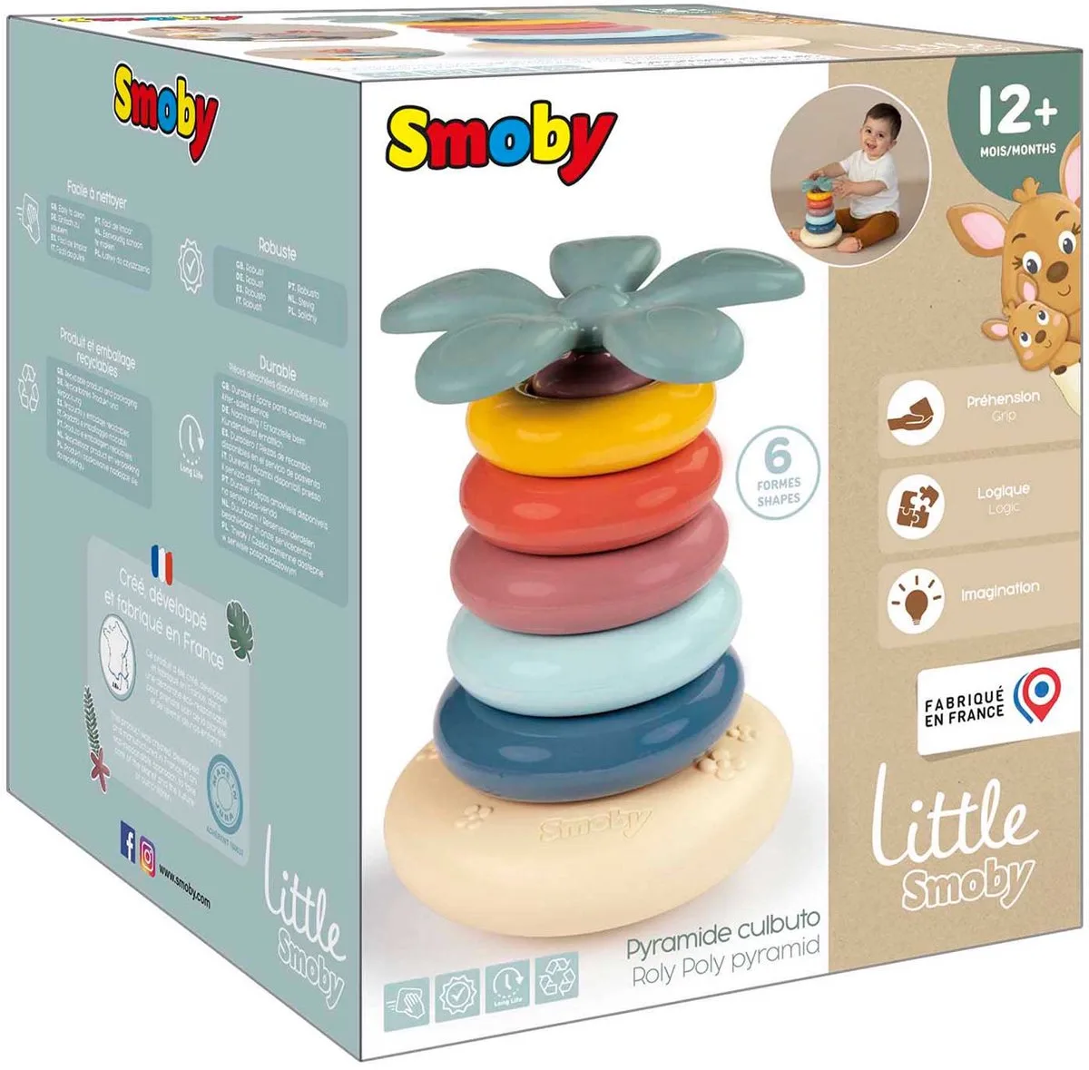 Little Smoby Roly Poly Stapelpiramide - 6dlg. från Smoby i Flerfärgad – produktbild