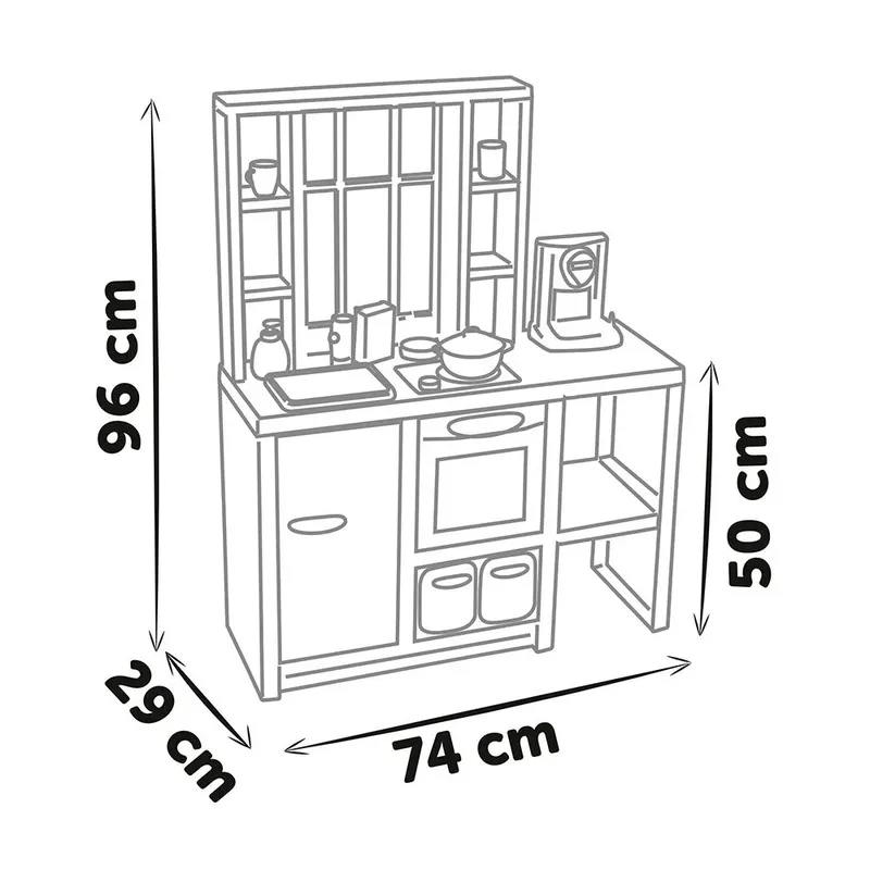 Loft Keuken Bruin - Speelkeuken fra Smoby i Sort – produktbillede 2 af 6