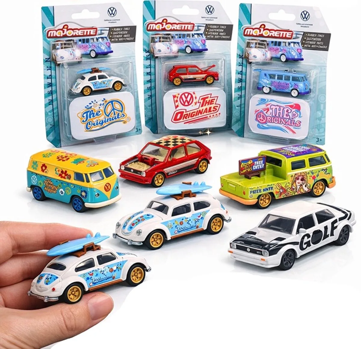 Majorette Volkswagen The Originals 1:64 Deluxe - 1 willekeurig voertuig - Met rubberen banden - Metalen voertuig från Smoby – produktbild