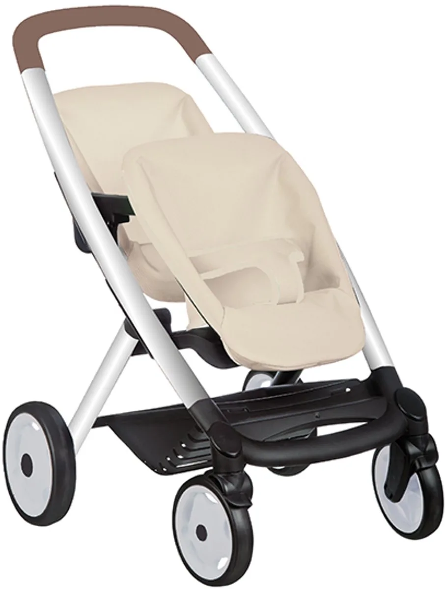 Maxi cosi duowagen voor 2 poppen tot 42cm - multidirectionele wielen von Smoby in Beige – Produktfoto