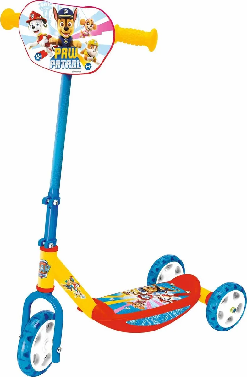 Nickelodeon - Paw Patrol - Scooter - Step - Driewieler - 3 jaar - stuurstang in hoogte 67 of 70 cm verstelbaar - volledig metalen step de Smoby en Bleu – photo du produit