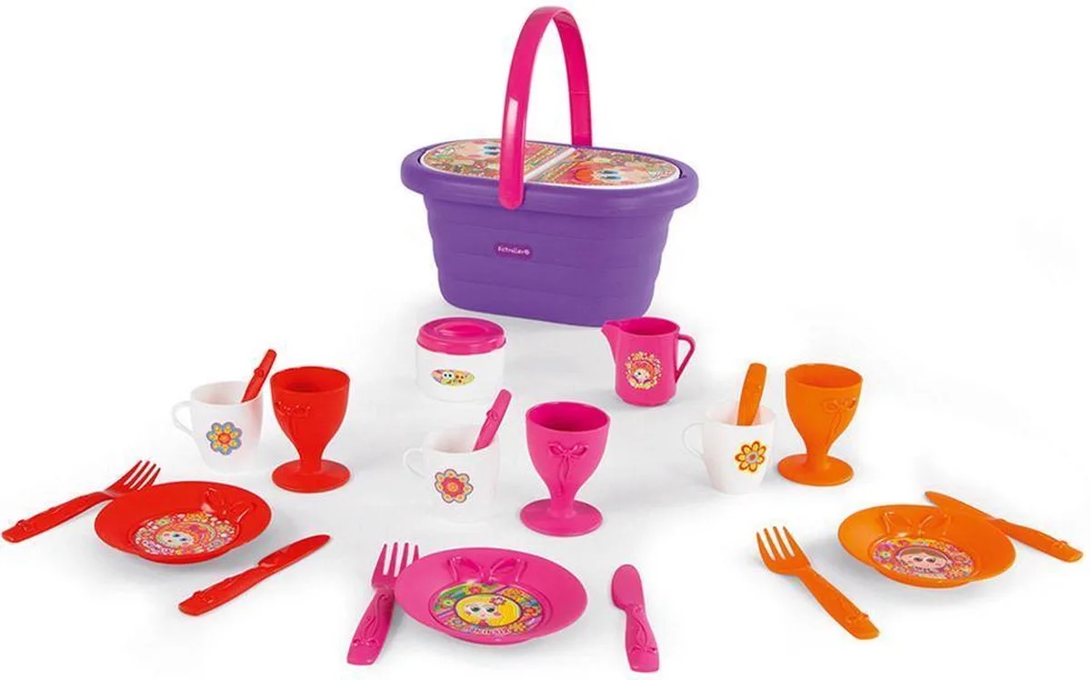 Picknickmand Distroller picknickset Smoby speelgoedservies von Smoby in Lila – Produktfoto