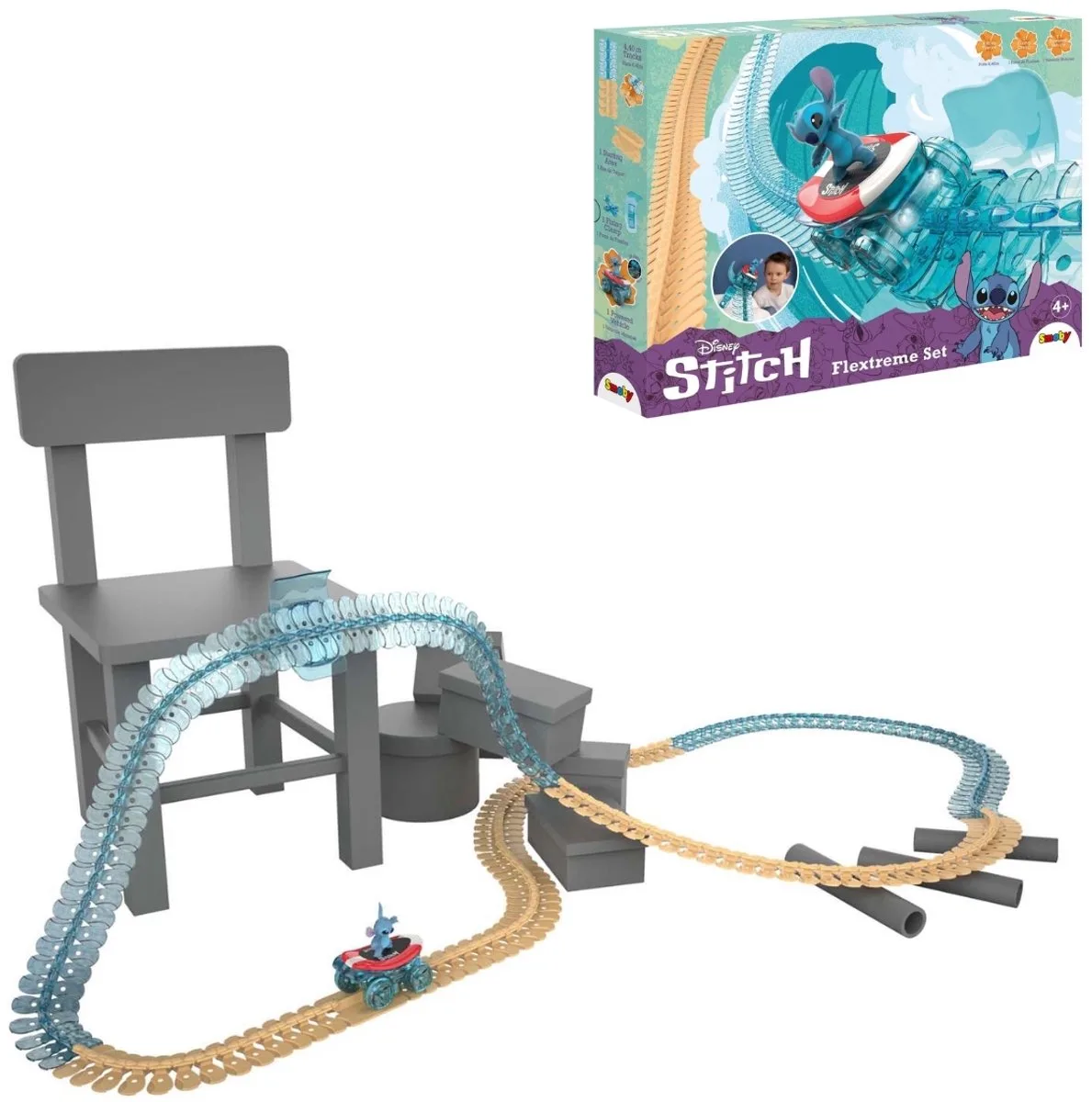 Racebaan - Stitch Flextreme set - Disney Lilo & Stich von Smoby in Mehrfarbig – Produktfoto