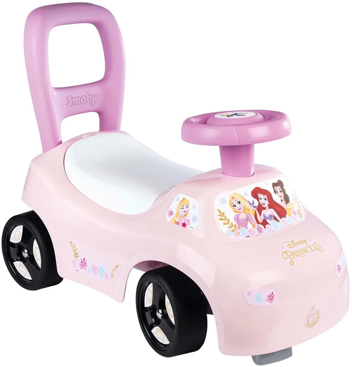 Smoby - 2 in 1 kinderautodrager - Disney Princess - Doos onder het zadel + claxon - Vanaf 10 maanden - Made in France by Smoby in Multicolour – product photo