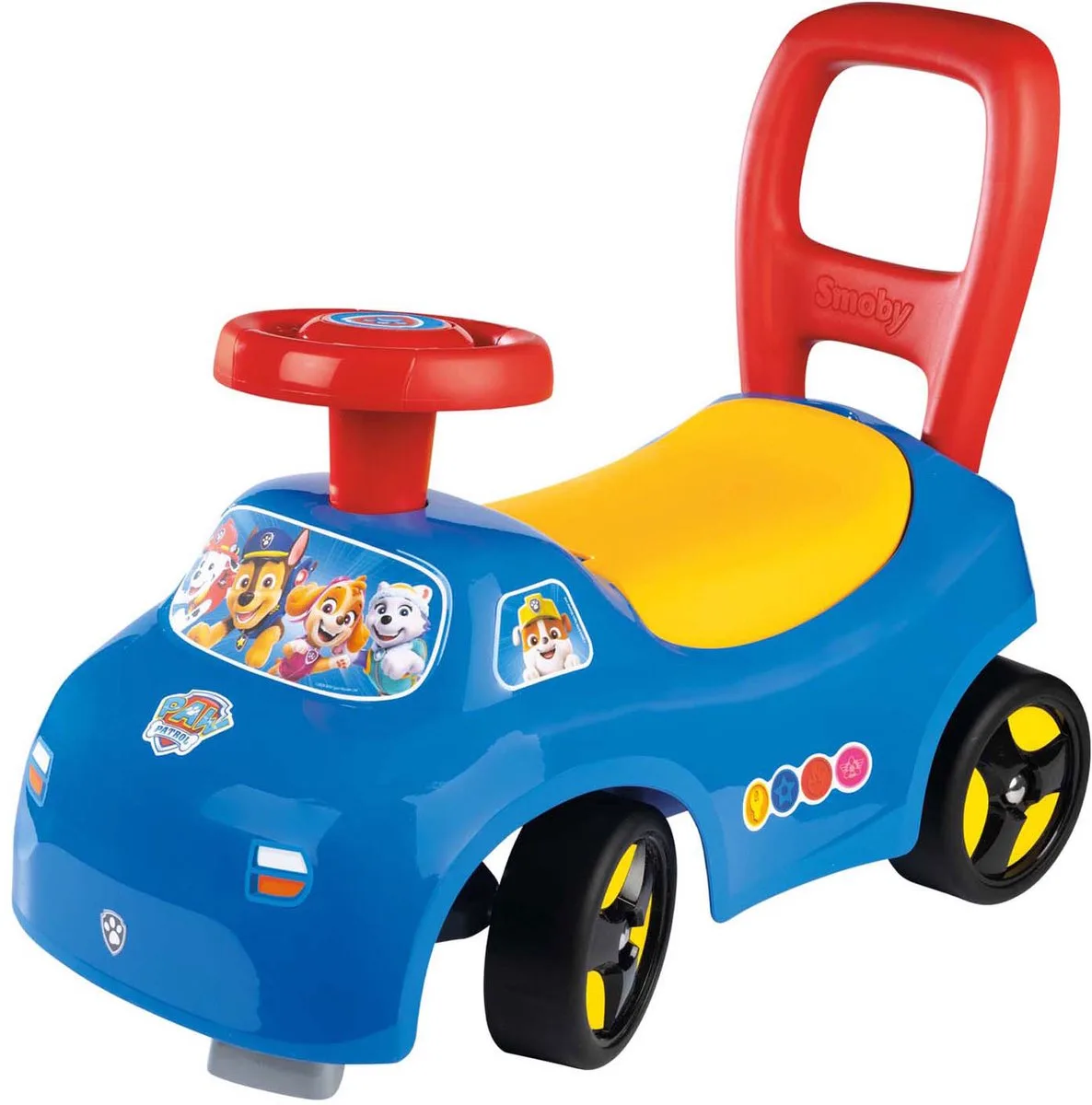Smoby - 2 in 1 kinderautodrager - Paw Patrol - Doos onder het zadel + claxon - Vanaf 10 maanden - Made in France von Smoby in Mehrfarbig – Produktfoto
