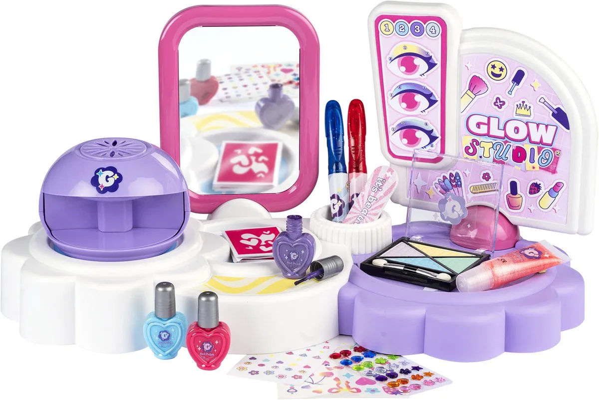 Stylingset Glow Station 3in1 GlamMeUp von Smoby in Blau – Produktfoto