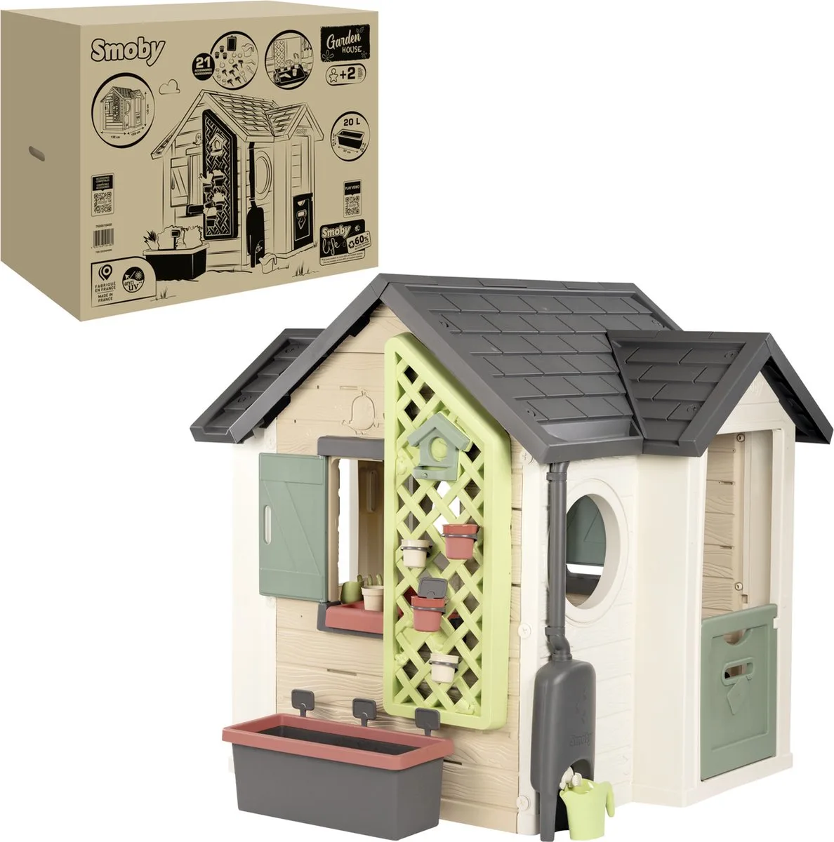 Smoby Life - Garden House - Speelhuis - Accessoires - Vanaf 2 jaar från Smoby i Beige – produktbild
