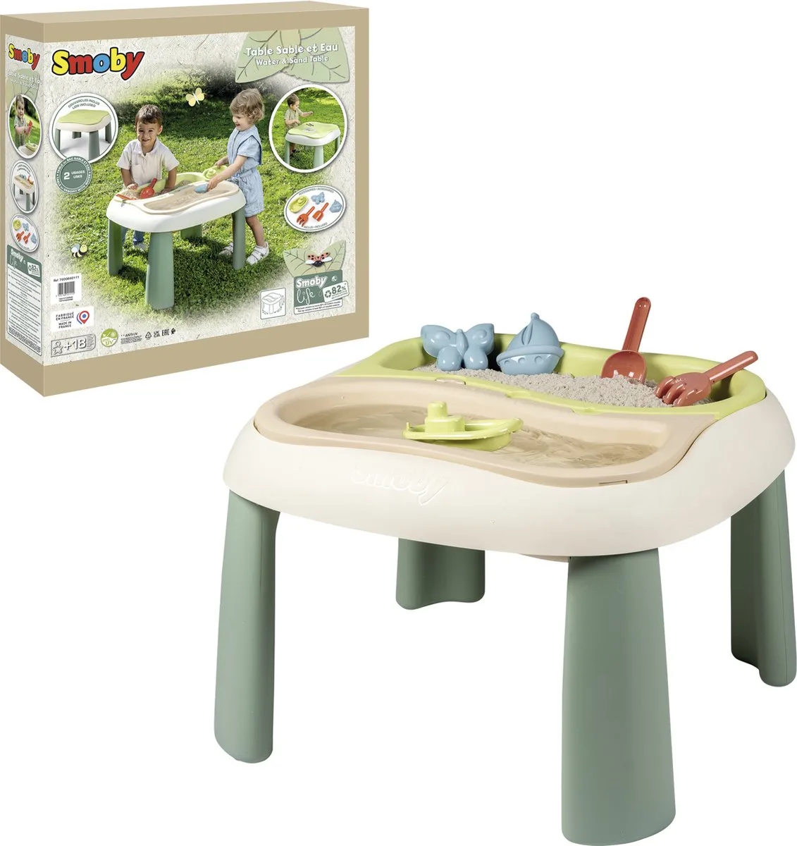 Sand- und Wasserspieltisch von Smoby in Grün – Produktfoto