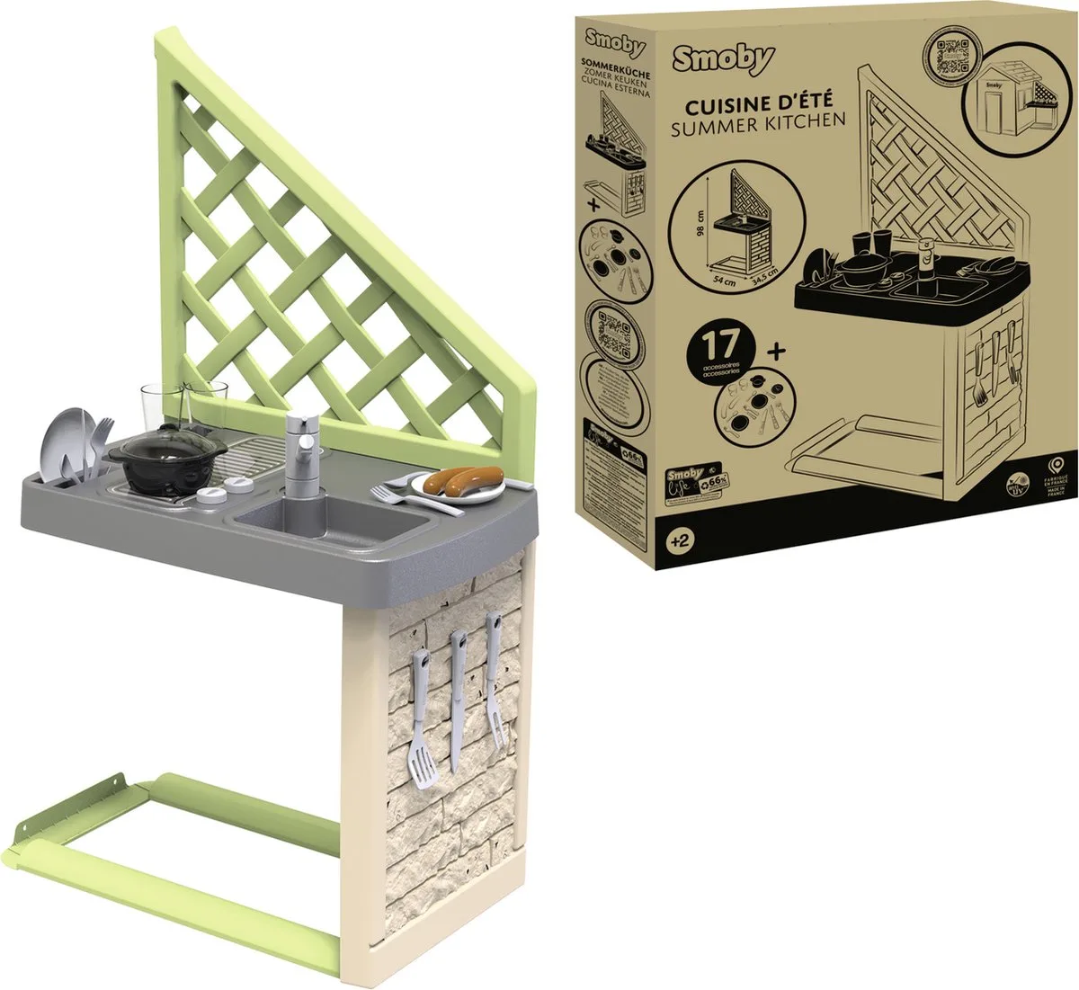 Smoby Life - Zomerkeuken - Accessoires - Speelhuis - Vanaf 2 jaar. från Smoby i Grön – produktbild