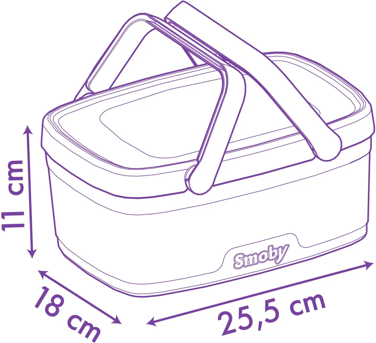 Speelgoedkeukenaccessoireset Stitch Picknickmand - Bijzettafeltje en mand en 16 accessoires - creatief rollenspel von Smoby in Beige – Produktfoto