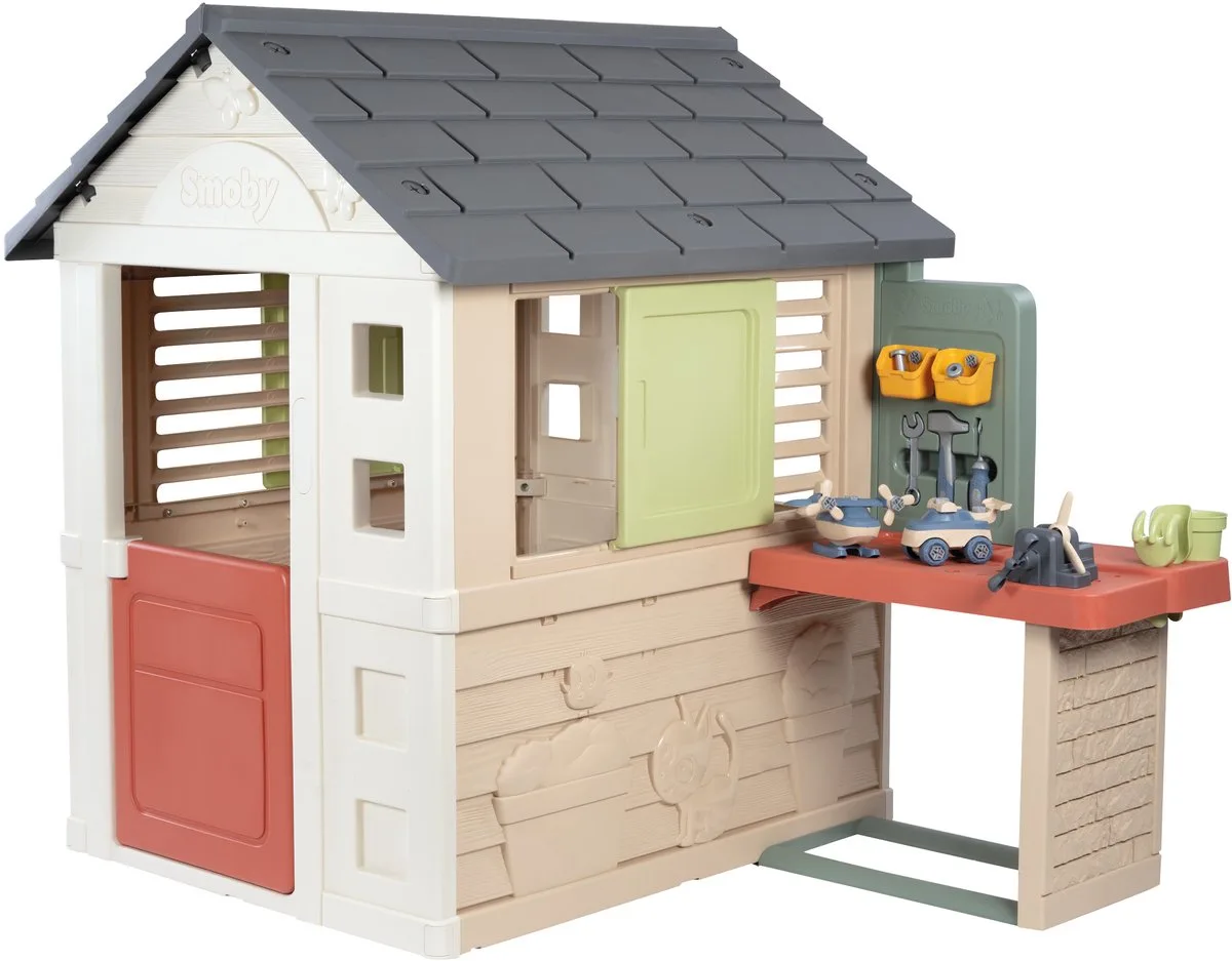 Naturhaus Mit Werkbank von Smoby in Beige – Produktfoto