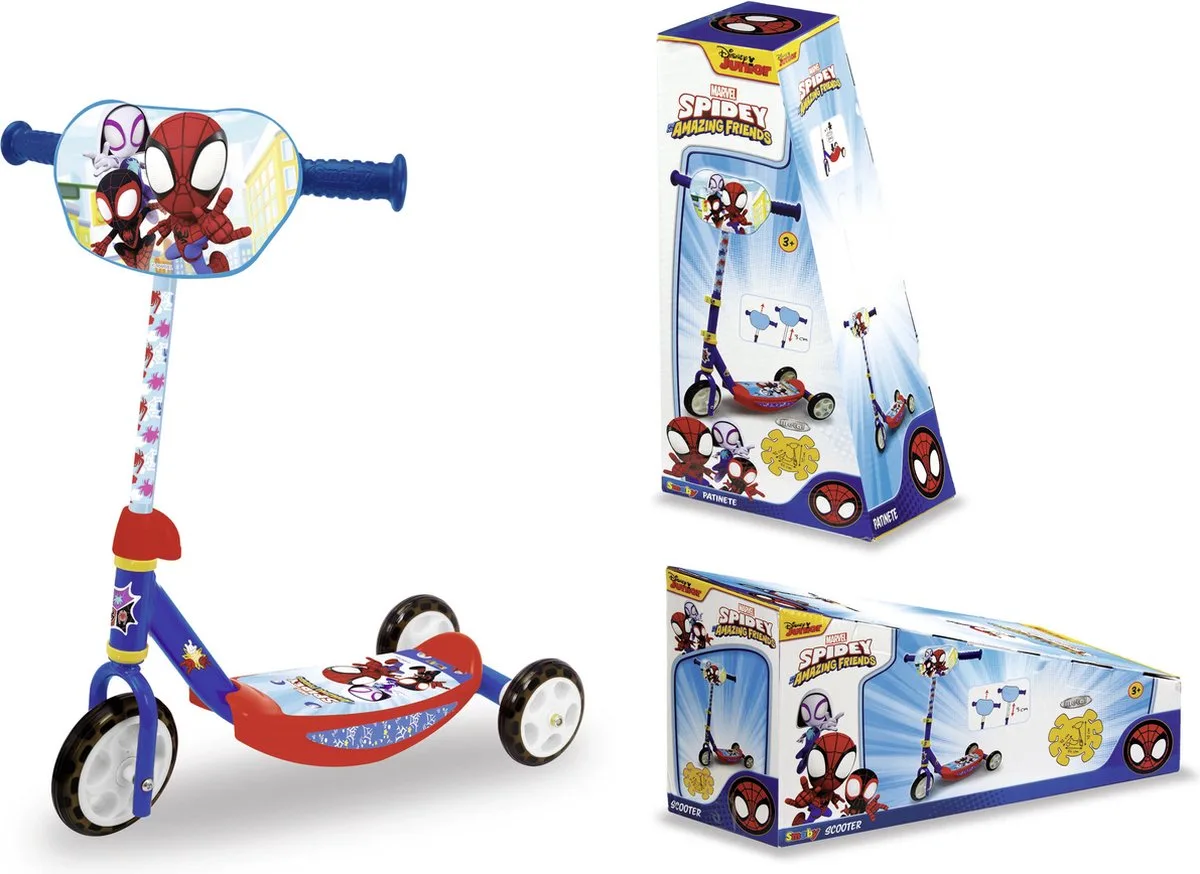 Spider-Man - Spidey - Scooter - Step - Vanaf 3 jaar. van Smoby in Rood – productfoto