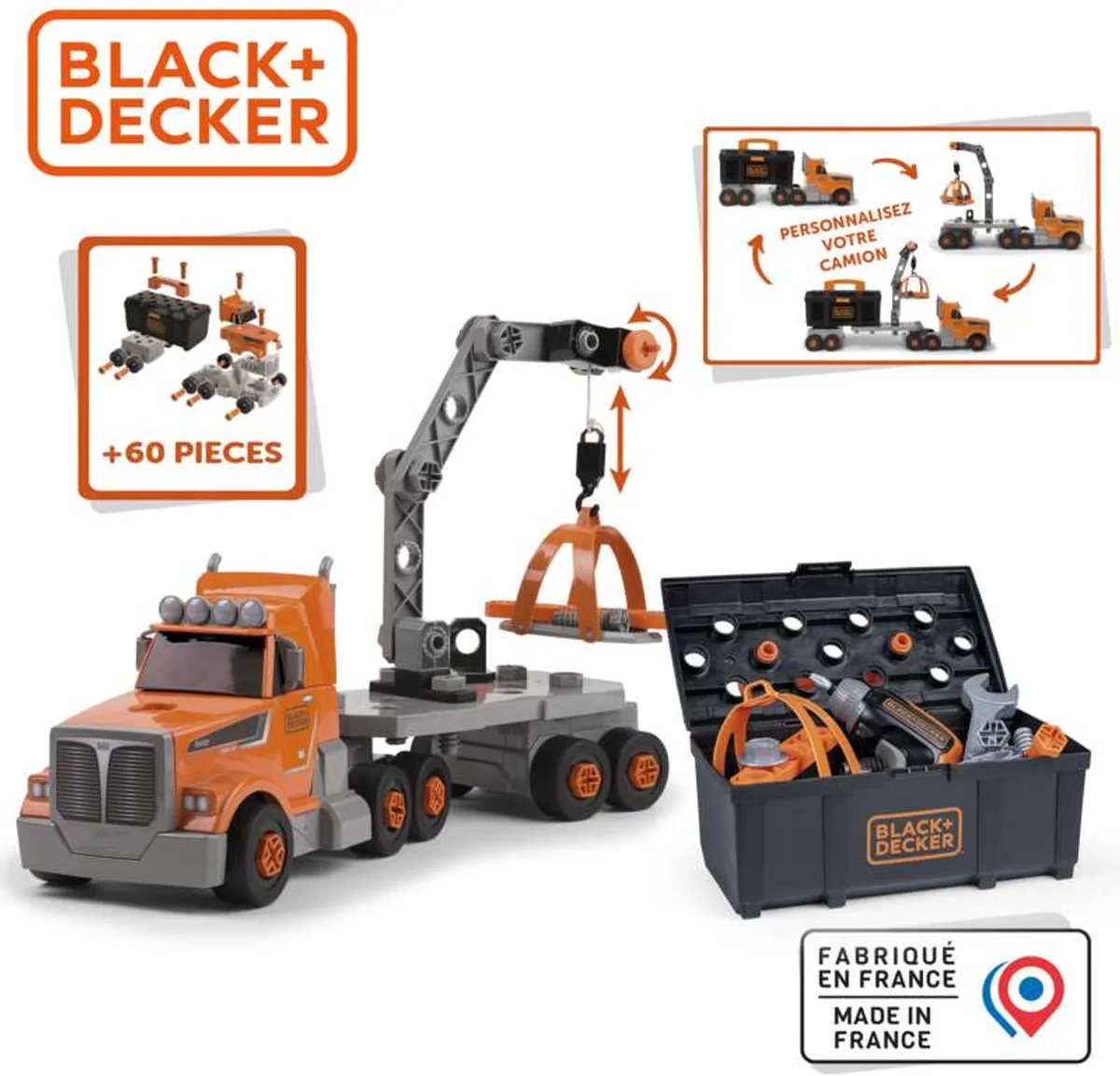 Toys - Black & Decker Bricolo Truck + Mini Drill - 7600360941 von Smoby in Schwarz – Produktfoto