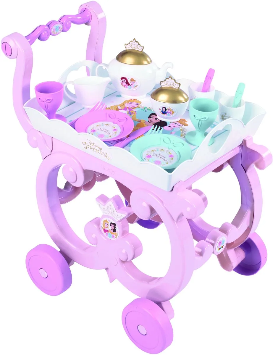 Toys - Disney Prinses Theeset met Trolley, 17dlg - 7600312502 van Smoby in Meerkleurig – productfoto