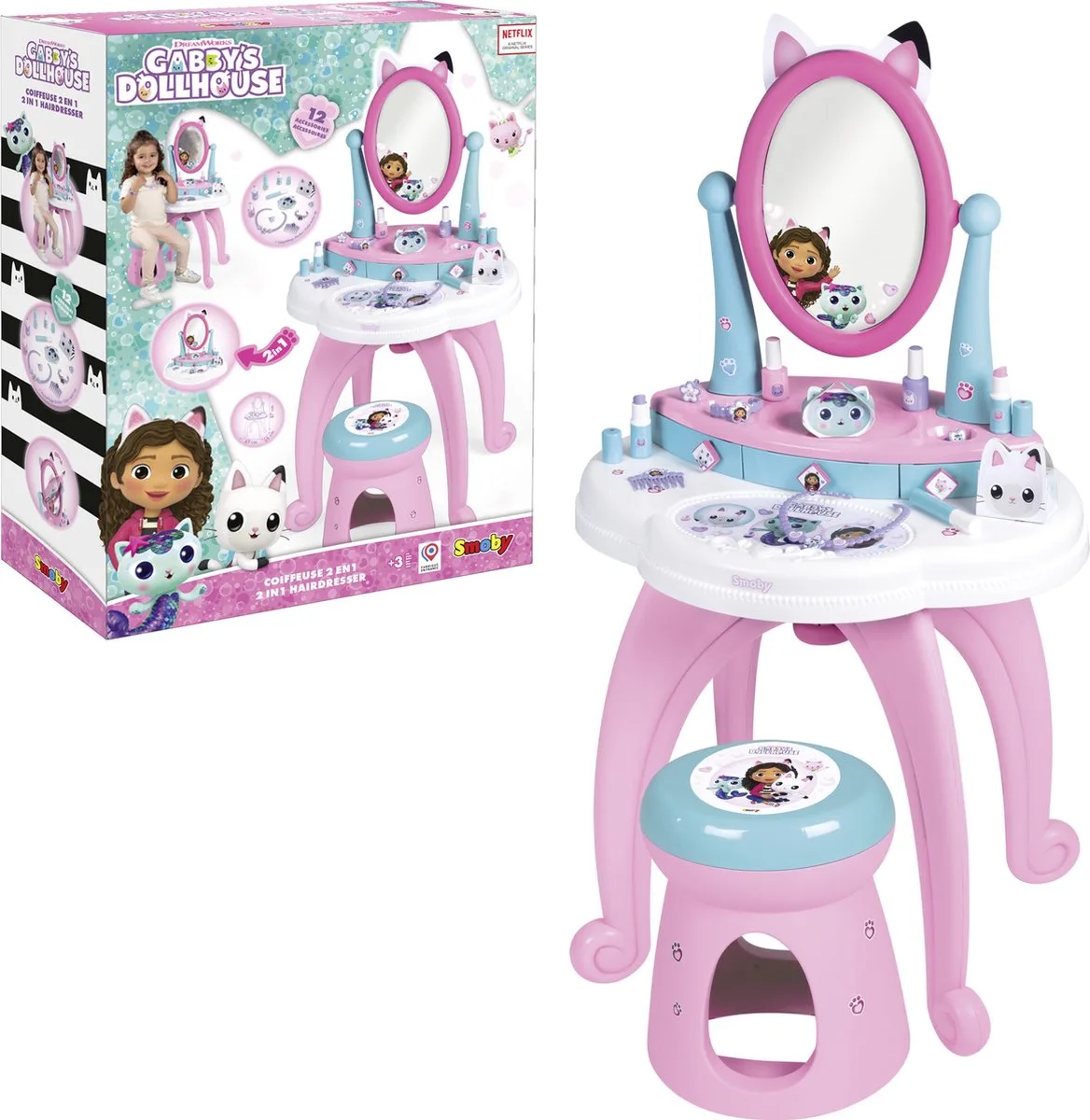 Universal - Gabby's Dollhouse - Dressing Table - Kaptafel - Vanaf 3 jaar van Smoby in Roze – productfoto