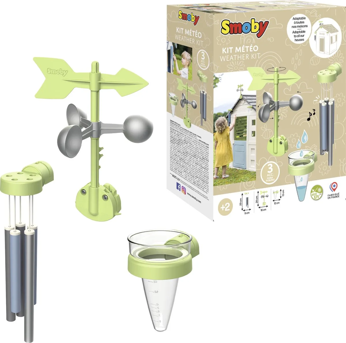 Life Spielhaus Zubehör Wetterstation, Gartenspielgerät von Smoby in Grün – Produktfoto