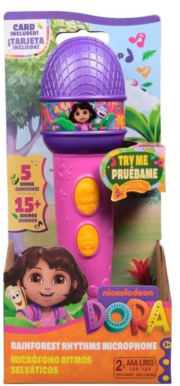 Dora microfoon – kinderhandset – 4 liedjes – 9 melodieën von Spin Master in Mehrfarbig – Produktfoto