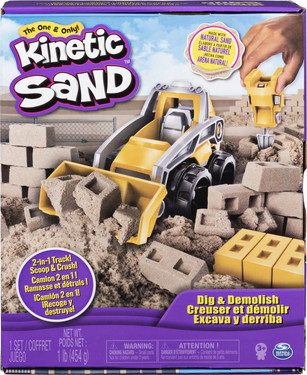 Kinetic Sand , graaf- en sloopset met truck en 0,9 kg , voor kinderen van 3 jaar en ouder von Spin Master in Beige – Produktfoto