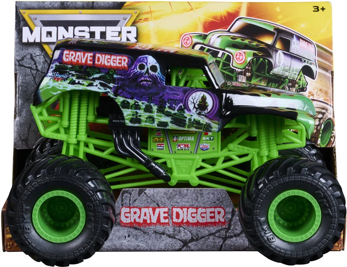Monster Jam Grave Digger Monster Truck 1:24 de Spin Master en Vert, Noir – photo du produit