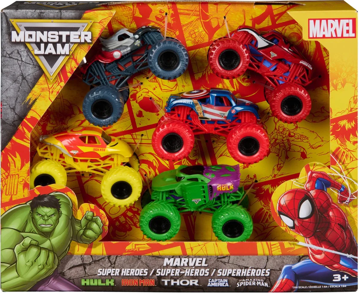 Monster Jam Marvel Monstertrucks 1:64 - 5st. van Spin Master in Meerkleurig – productfoto