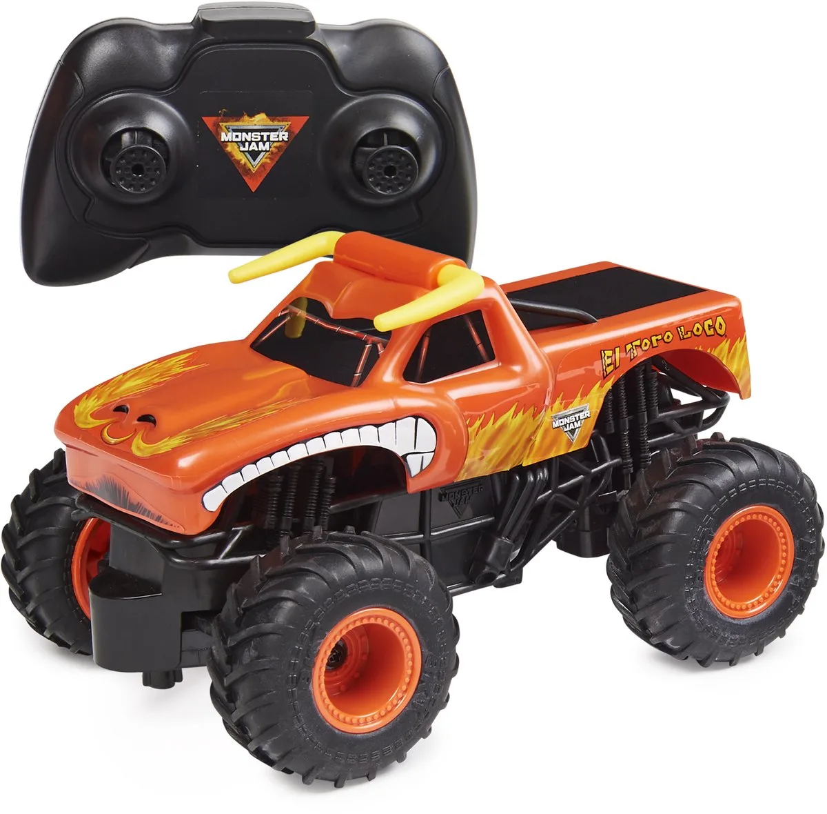 Monster Jam RC 2.4GHz Bestuurbare Auto El Toro Loco - 1:24 van Spin Master in Zwart, Oranje – productfoto