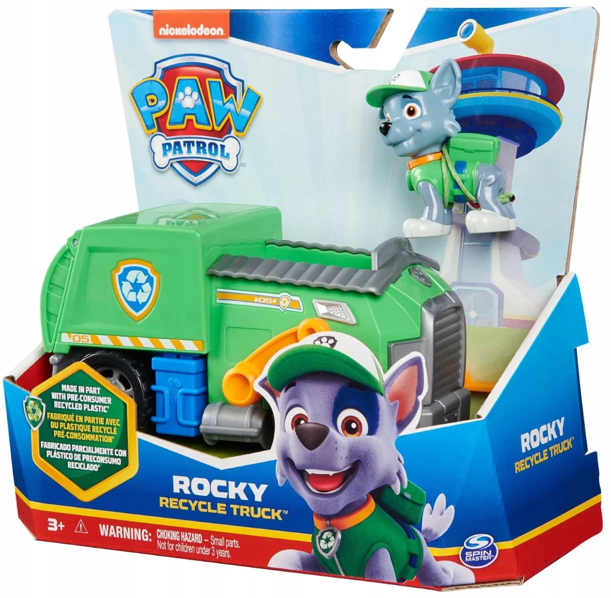 Psi Patrol Rocky Vuilniswagen met Figure de Spin Master en Vert – photo du produit