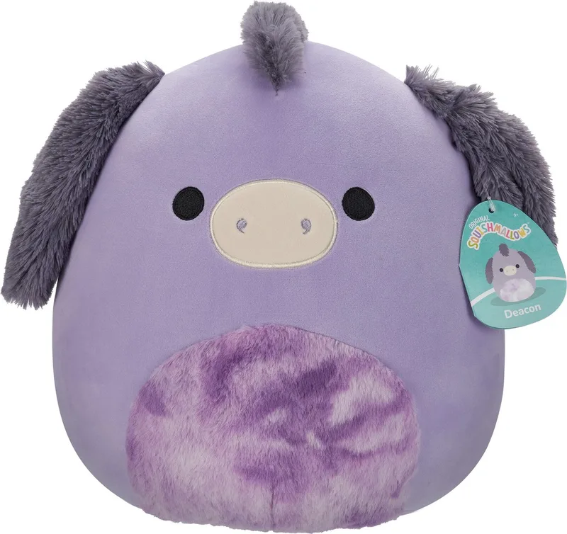 Deacon Purple Donkey W/Tie-Dye Belly 30cm Plush de Squishmallows en Violet – photo du produit
