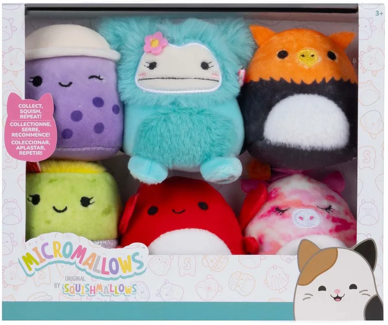 knuffel pluche set - Micromallows 6-pack mini knuffels. by Squishmallows in Multicolour – product photo