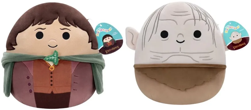 Lord of the rings Frodo + Gollum 25cm knuffels - Set van 2 - Lord of the rings knuffels de Squishmallows en Marron – photo du produit