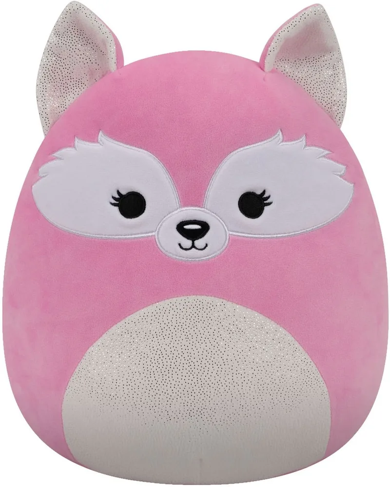 Medium Plush 30cm Squishmallows Rhiannon - Pink Fox W/Open Eyes, White Shimmer Ears And Belly från Squishmallows i Rose – produktbild