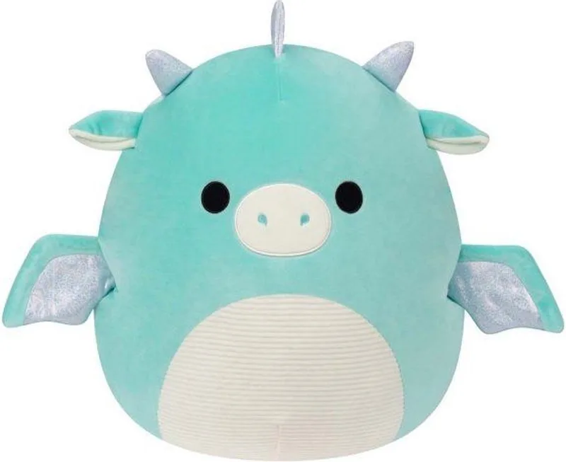 Miles Teal Dragon W/Corduroy Bell 40cm de Squishmallows en Multicolore – photo du produit