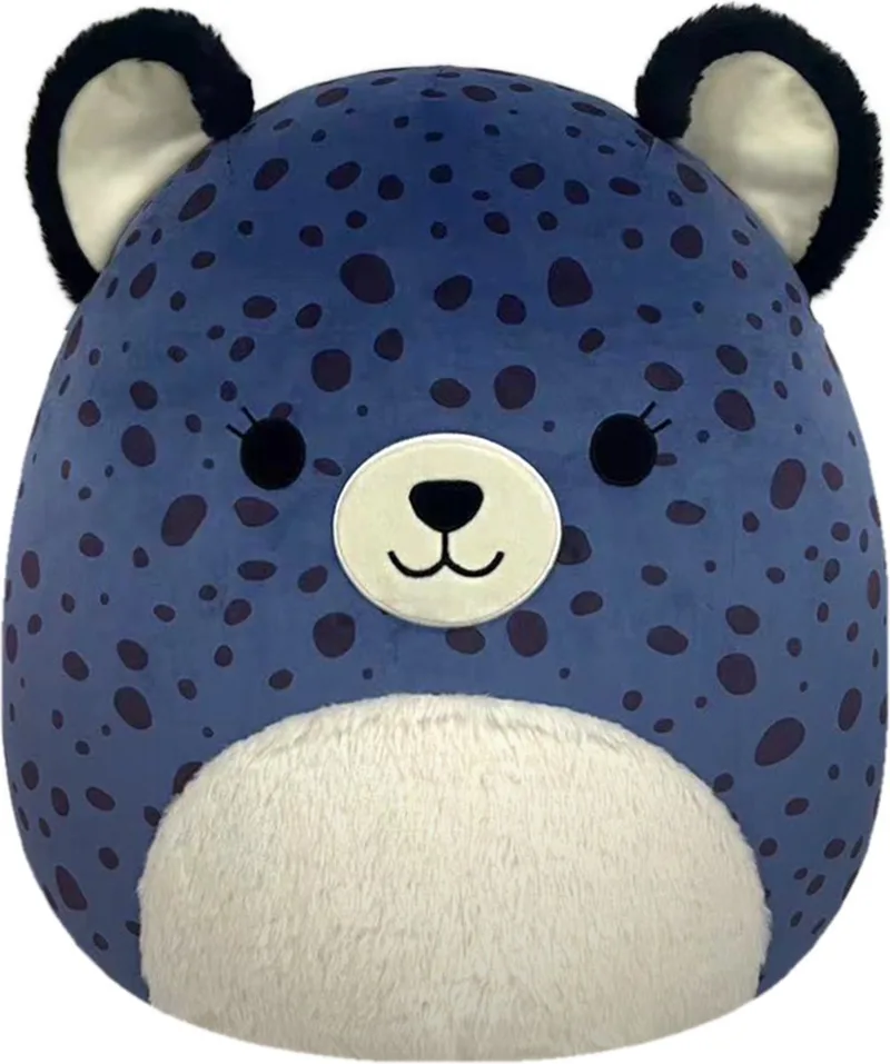 Spotts - Navy Blue Cheetah W/Fuzzy Belly and Black Spots 50cm pluche de Squishmallows en Bleu – photo du produit