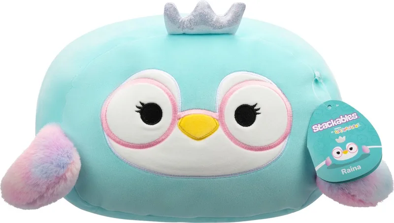 Stackables Raina - Penguin pluche met bril - 30 cm från Squishmallows i Turkos – produktbild