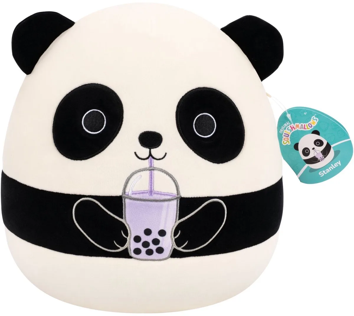 Stanley Panda - Medium Plush - (Stanley - Black and White Panda W/Boba) - 30cm fra Squishmallows i Flerfarvet – produktbillede