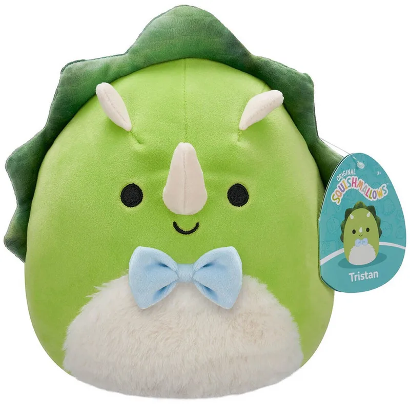 Tristan Groene Triceratops - Knuffel 19 cm – Zachte Dino Knuffel met Pluizige Buik fra Squishmallows i Grøn – produktbillede