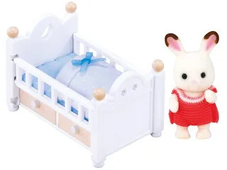 5017 Schokoladenhasen Baby mit Babybett de Sylvanian Families – photo du produit 1 sur 3