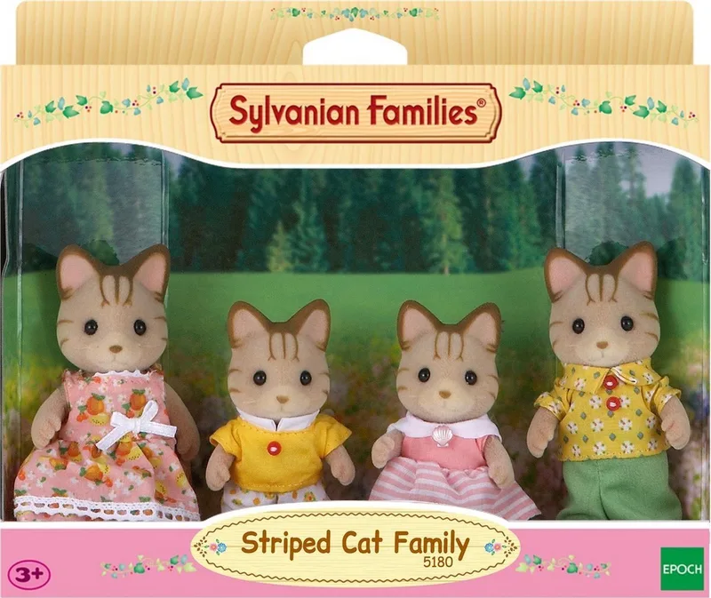 5180 familie gestreepte kat- fluweelzachte speelfiguren fra Sylvanian Families i Multi colour – produktbillede